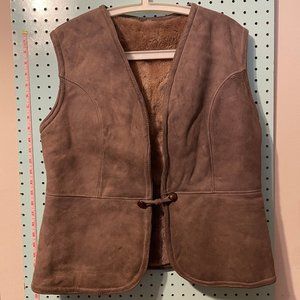 Vintage Lamb Vest with Wool Inside, Suede Outside
